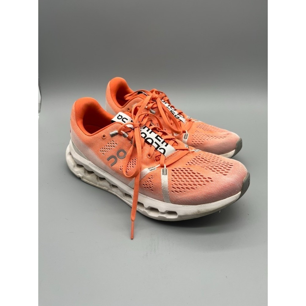 On Cloudsurfer Flame Orange White Athletic Running Shoes Sneakers Size W10